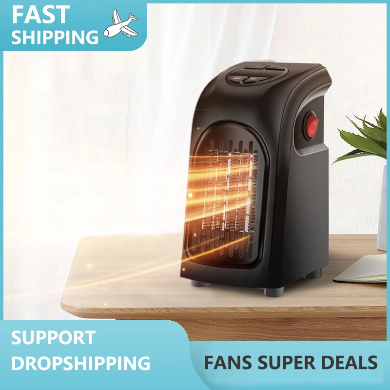 Electric Heater 500W Safe Quiet Ceramic Fan Heater Plug In Air Warmer Wall-mounted Led Heater 220V Stove Radiator Warm hq ynd 2000d 2000w desktop vertical electric heater ptc ceramic space heater 60 degree rotating remote control eu plug