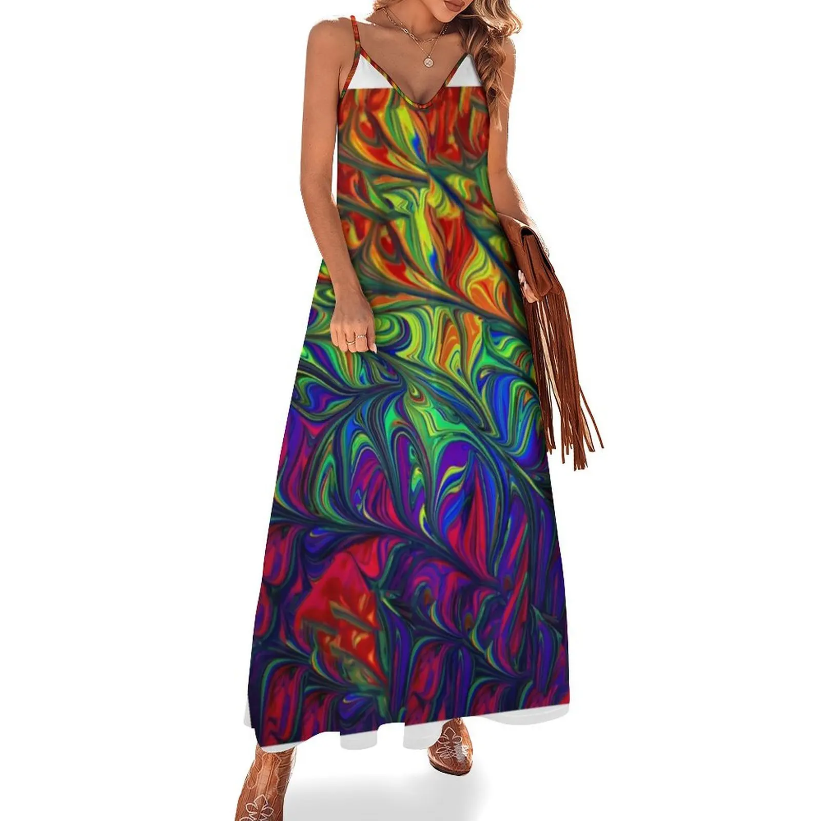 

rainbow abstract Sleeveless Dress Women's evening dress evening dress