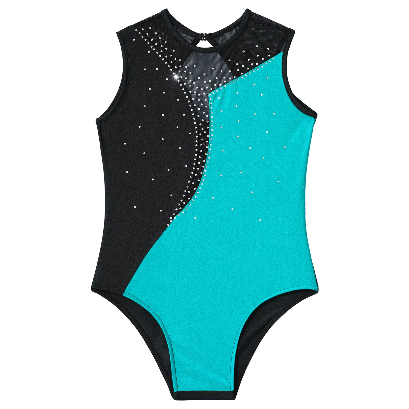 Kids Girls Shiny Rhinestone Ballet Tutu Dance Wear Tank Bodysuit Gymnastics Leotard Ballet Dance Costumes Gymnastic Bodysuit