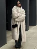 Neo Mint 2024 Winter Warm Fluffy Gradient Eco Fur Jacket Women Luxury Long Faux Fox Fur Coat Street Furry Outerwear Overcoat 4