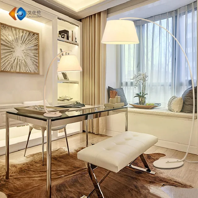 Nordic home decoration multi-color cloth, iron LED dimmable living room study bedroom floor lamp E27 lamp holder