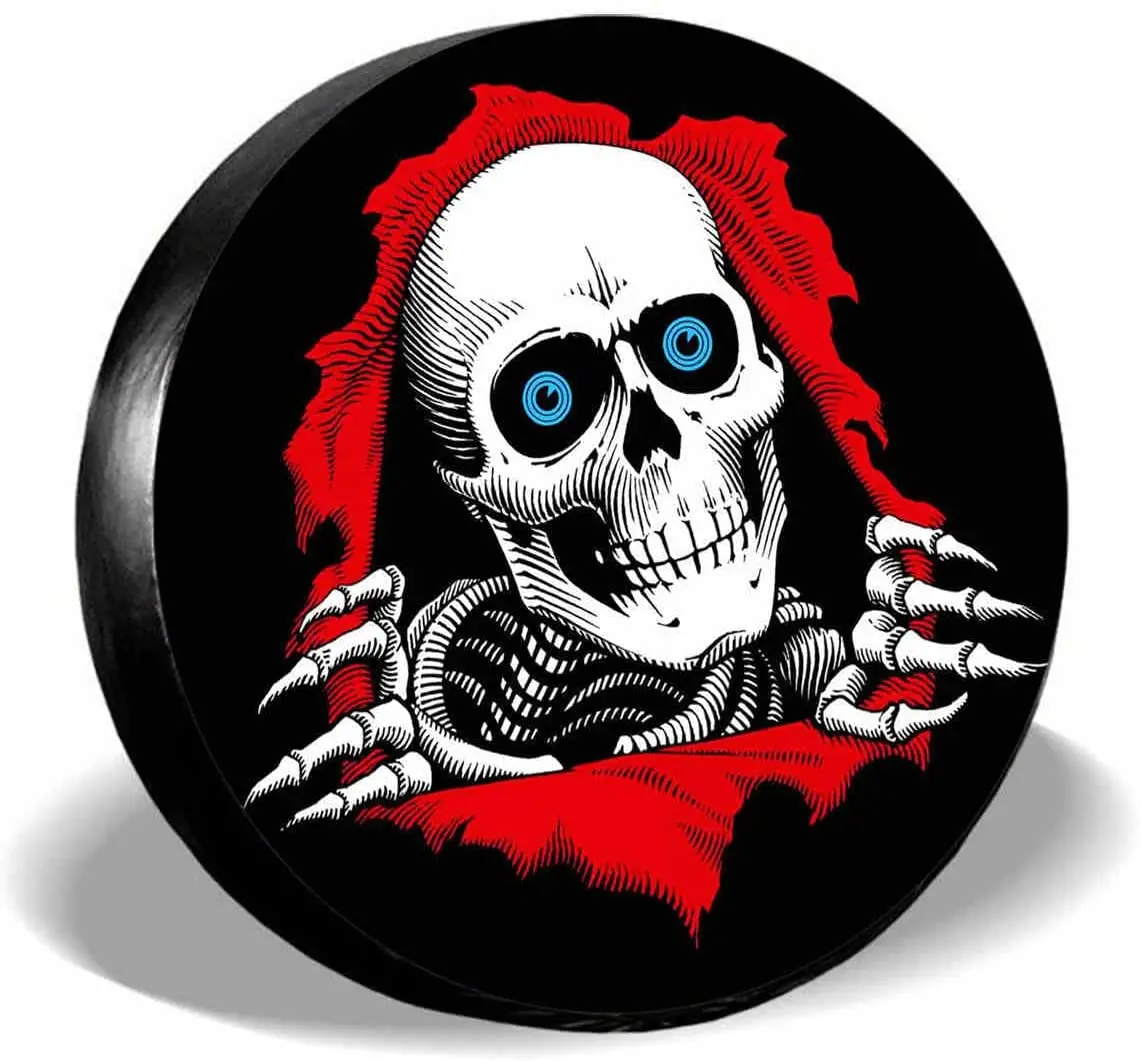 

Чехол для запасной шины IBILIU Skull Out на Хэллоуин, защита от УФ-лучей, чехол для колеса, чехол для черной шины день смерти, универсальный, подходит для Jeep,T