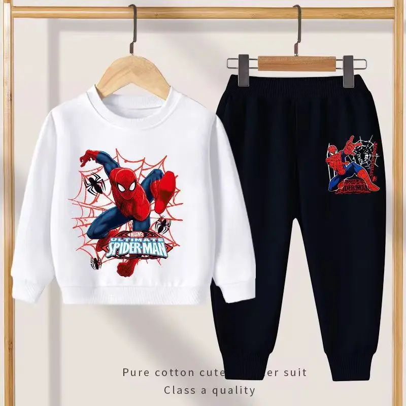 Disney Spring Autumn New Products Boys Girls Clothes Set Spider-Man Hoodies Coat + Pants 2PCS Set Casual Kids Sportswear - Image 2