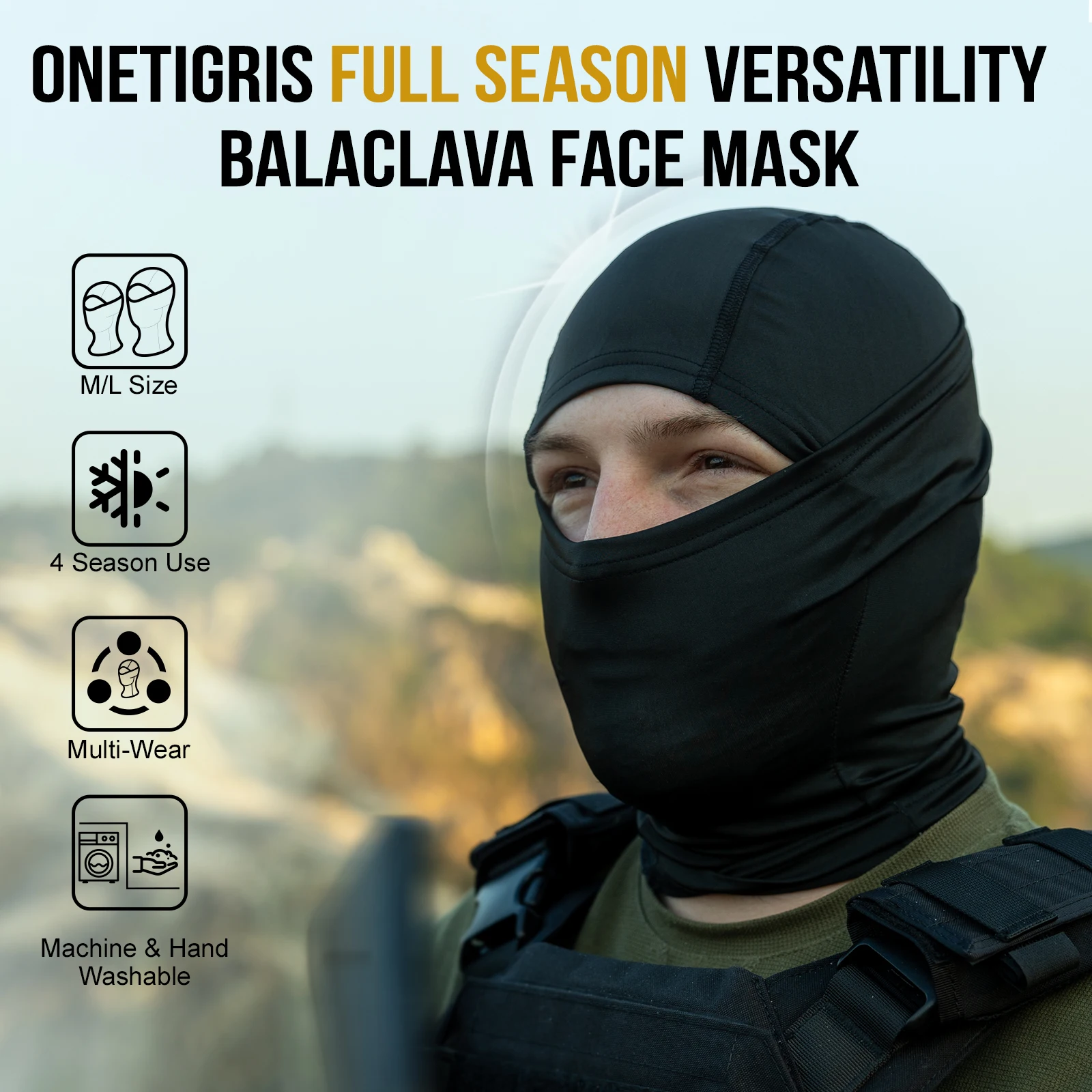 ONETIGRIS Tactical Camouflage Balaclava Full Face Mask Neck Gaiter Hat for Cycling Motorcycle Hunting Airsoft Skiing Sports balaclava hat sun protection mask riding mask