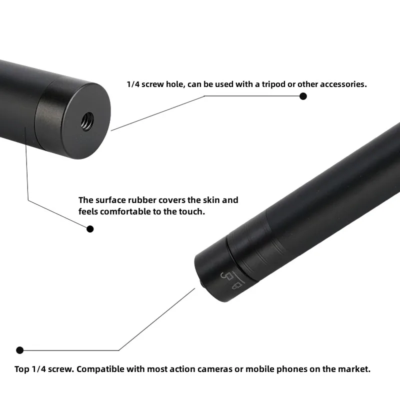 Description Picture 4 of item2in1 Metal Selfie Stick Tripod Lengthen Holder Telescopic Rod for DJI Osmo Pocket 3 Camera Gimbal Accessories