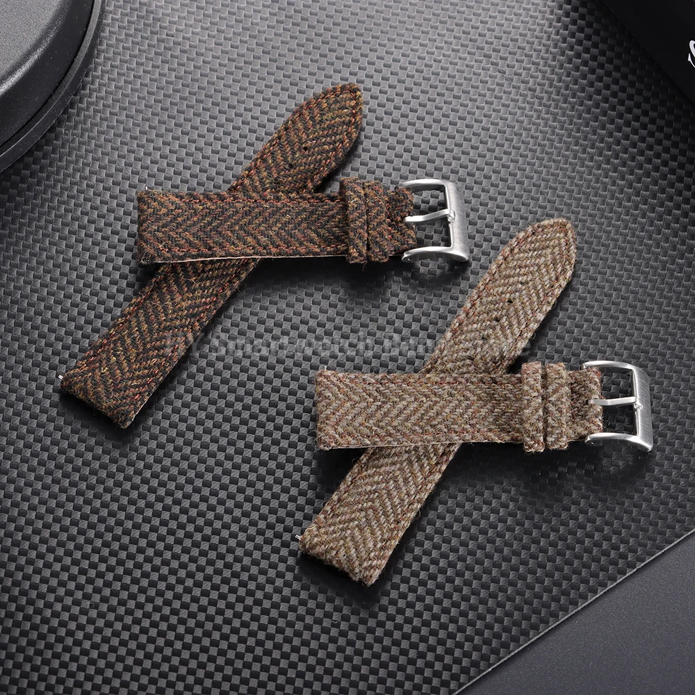 Vintage-Style Leather & Nylon Quick Release Watch Strap - Universal Sport Wristband