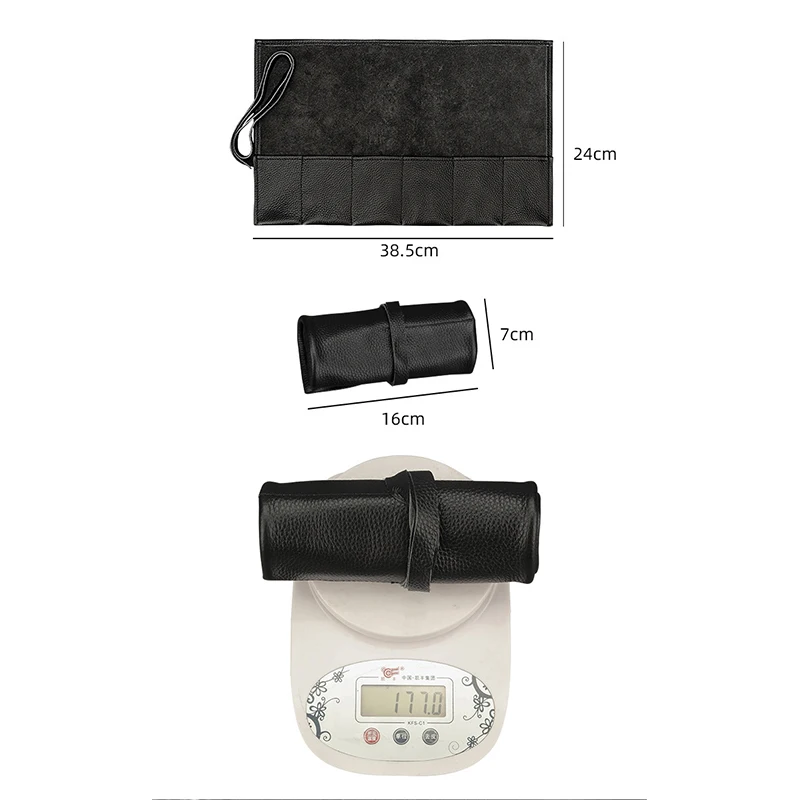 Roll up Watch Bag Portable Travel Display Smart Watch Storage Box 6 Slots Black Leather Storage Bag Watches Accessories