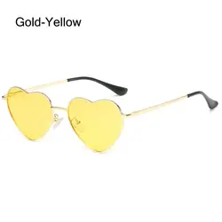Retro Heart-Shaped Vintage Sunglasses (Gold-Yellow)