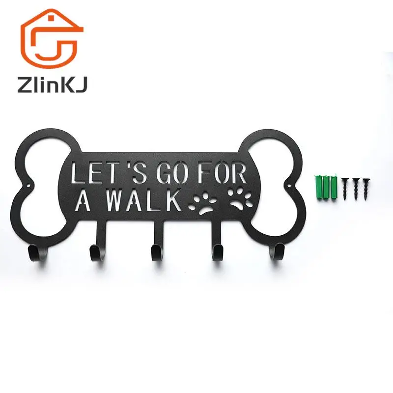 

Metal Pet Dog Leash Hanger Hook Dog Leash Wall Rack Holder with Free Nail Hang on Leather Nylon Leash Key Pet Accessories