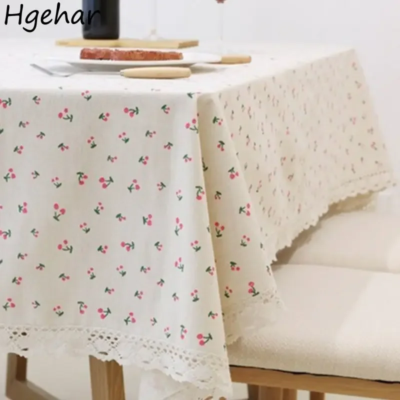 

Rectangular Lace Table Cloth Decorative Floral cloth Linen and Cotton Dining Cover Picnic Mantel De Mesa Ins Modern