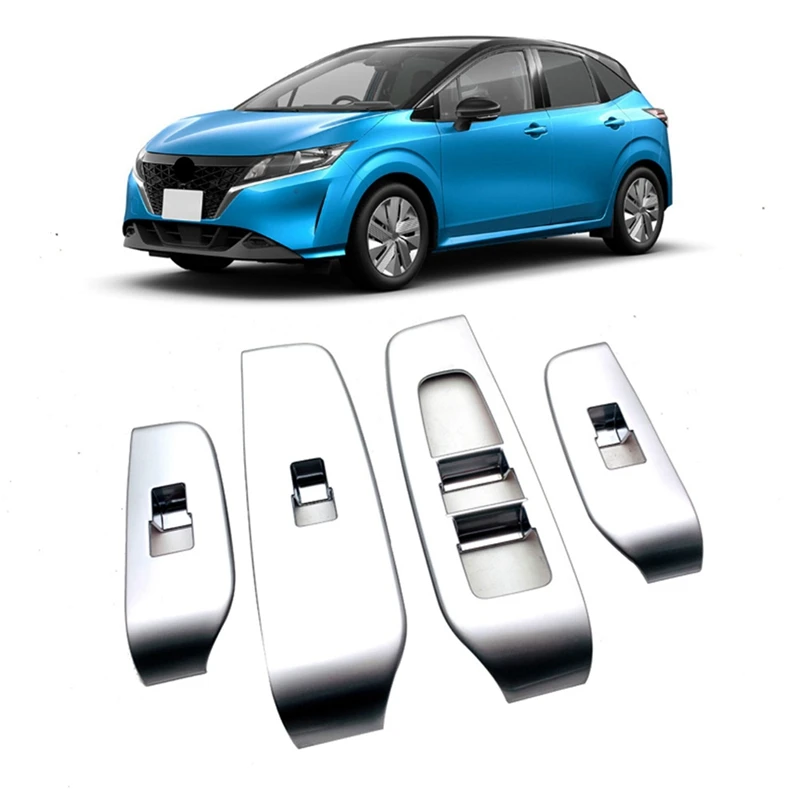 

4 шт., наклейки на панель автомобильного стеклоподъемника для Nissan Note E13 2021 2022 RHD