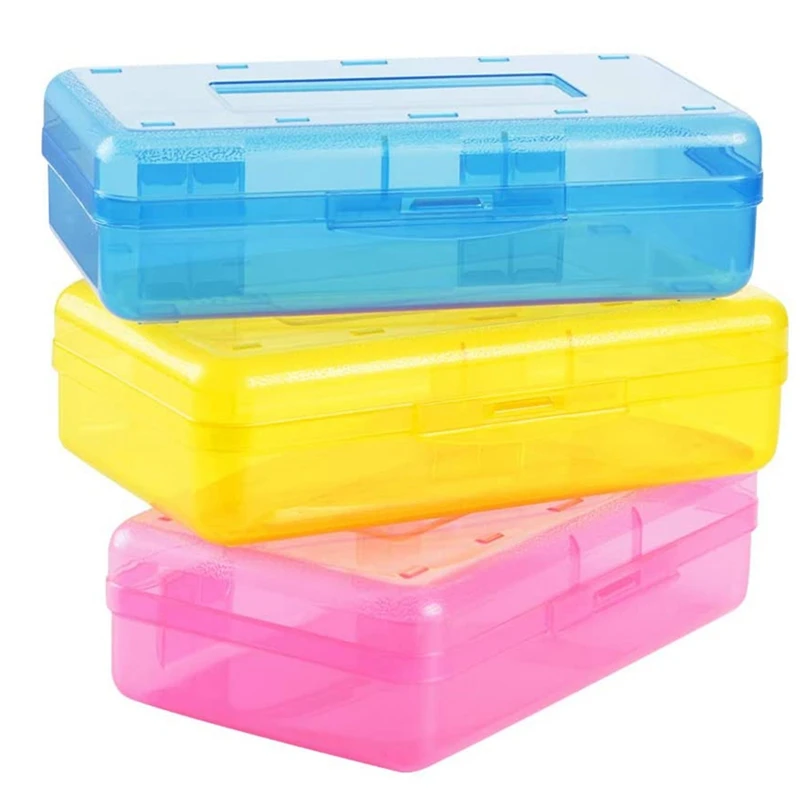 3Pcs Large Capacity Pencil Box Multi Purpose Pencil Box Office Supplies Organizer Box Brush
