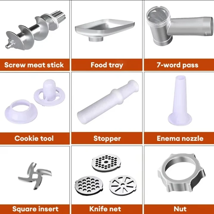 2024 Meat grinder household electric multifunctional sausage enema meat grinder suitable for home kitchen chili garlic paste 2