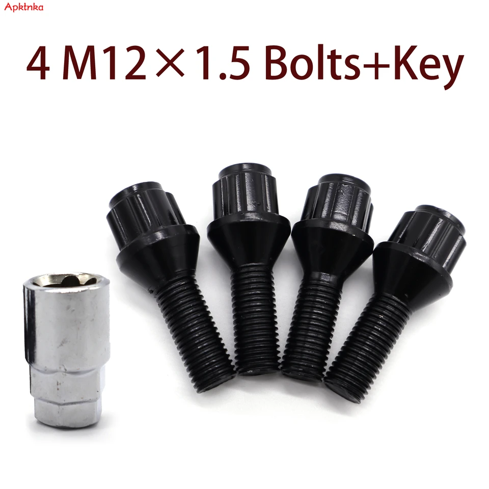 20 Schwarze Radschrauben Für BMW 5er (E12 Bis E61) – M12x1,5, 26mm, Rostfrei