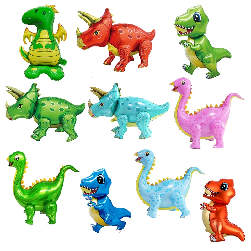 

3D Walking Dinosaur aluminum film Balloon christmas 2024 Children Dinosaur anniversary Birthday Forest animal Party Decoration