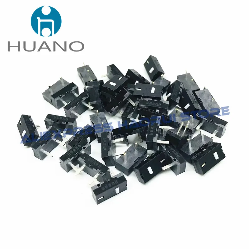 10~100Pcs HUANO Mini Micro Switch 9.3*4.7*3.5mm DIP 2Pin button Switches for RIVAL 500 600 Razer side key Rapoo 3300