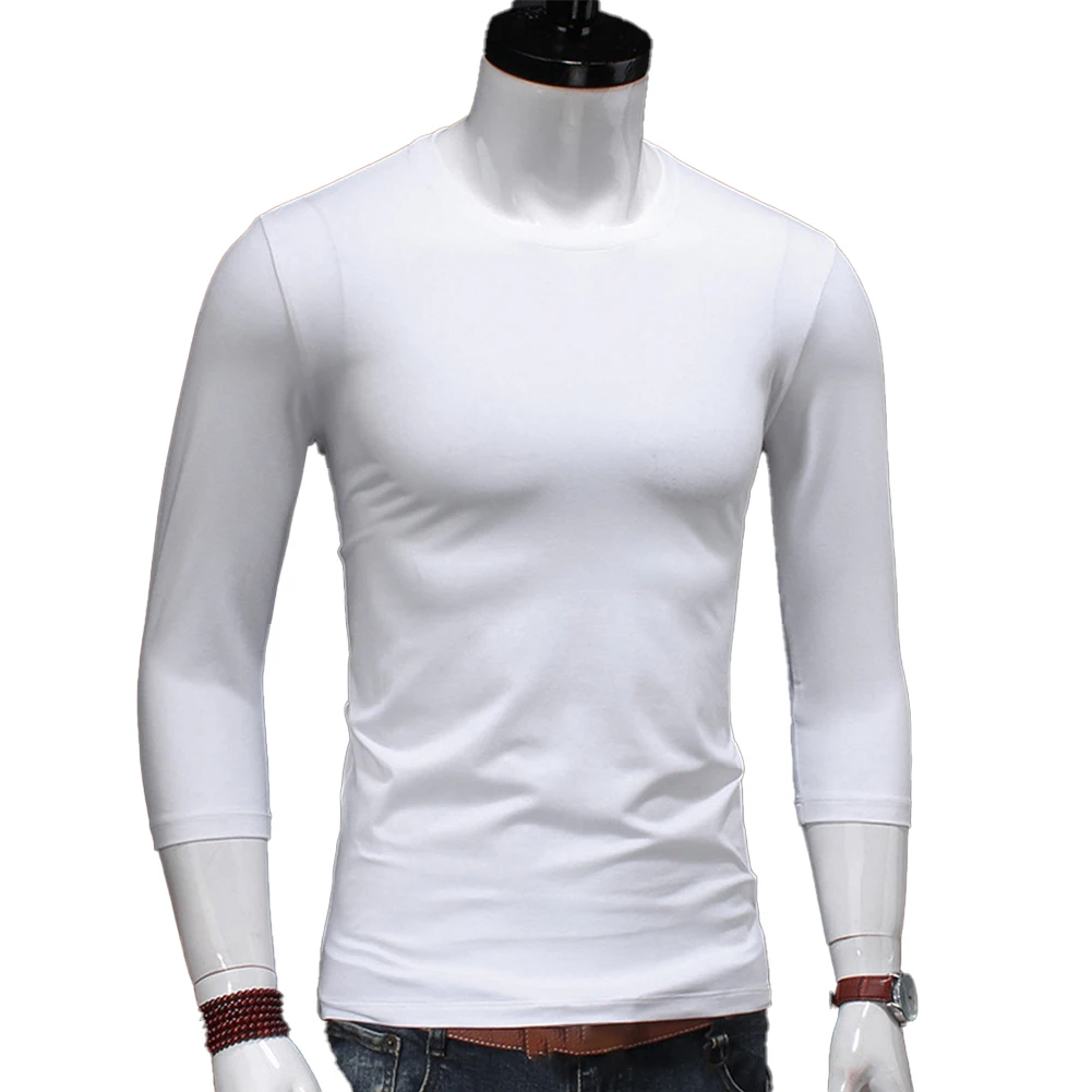 

Comfy Fashion Men\\'s Top T Shirt Slim Fit Solid Strong Tattoo Tee Undershirt 3/4 Sleeves Activewear All Season