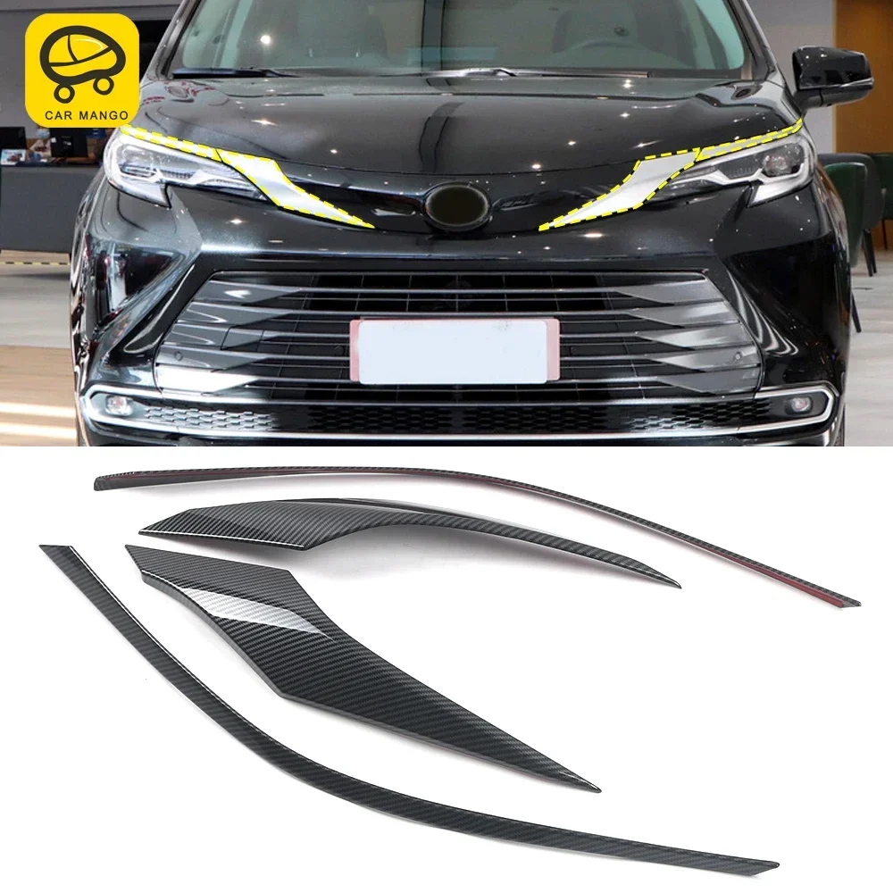 

Аксессуары для автомобилей Toyota Sienna XL40 2021-2023, боковая крышка капота двигателя, накладка, наклейка, рама, хромированная внешняя отделка