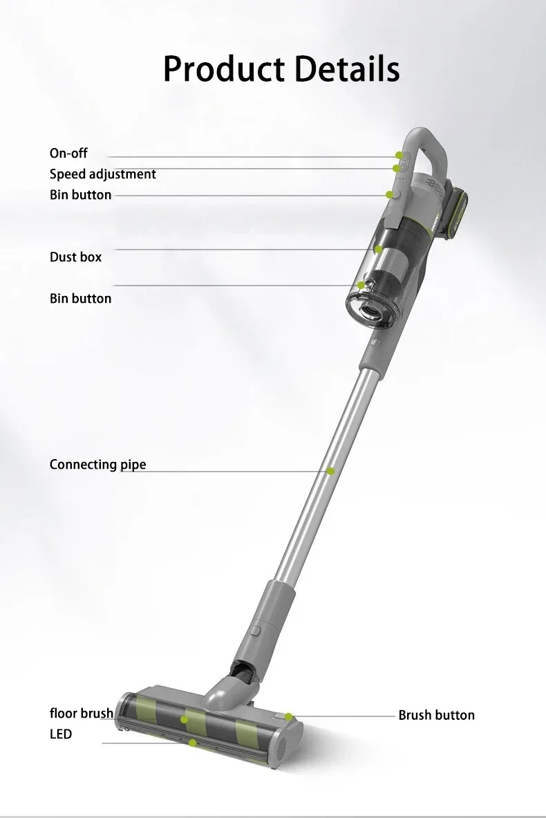 WORX WU038 Home Wireless Handheld Vacuum Cleaner 0.5L with