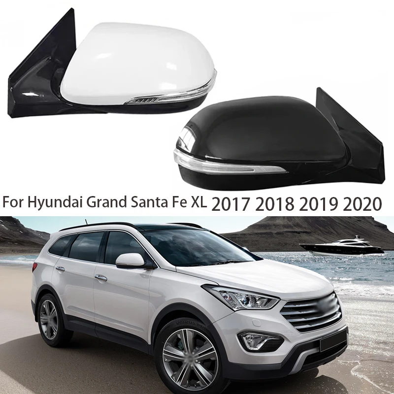 

Car Mirror Rearview Mirror Assembly For Hyundai Grand Santa Fe XL 2017 -2020 Mirrors Electric Folding Steering Lamp Lens Heating
