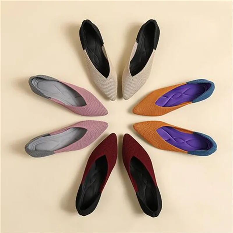 2023 New Women's Shoes Wedge High Heel Fashion Knitted Breathable Rubber Non slip Rubber Sole Comfortable Casual Shoes Autumn an