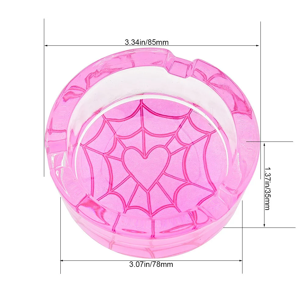 Glass Round Ashtray for Cigarettes, Portable Decorative Modern Ashtray for Home Office Indoor Outdoor Patio Use 2