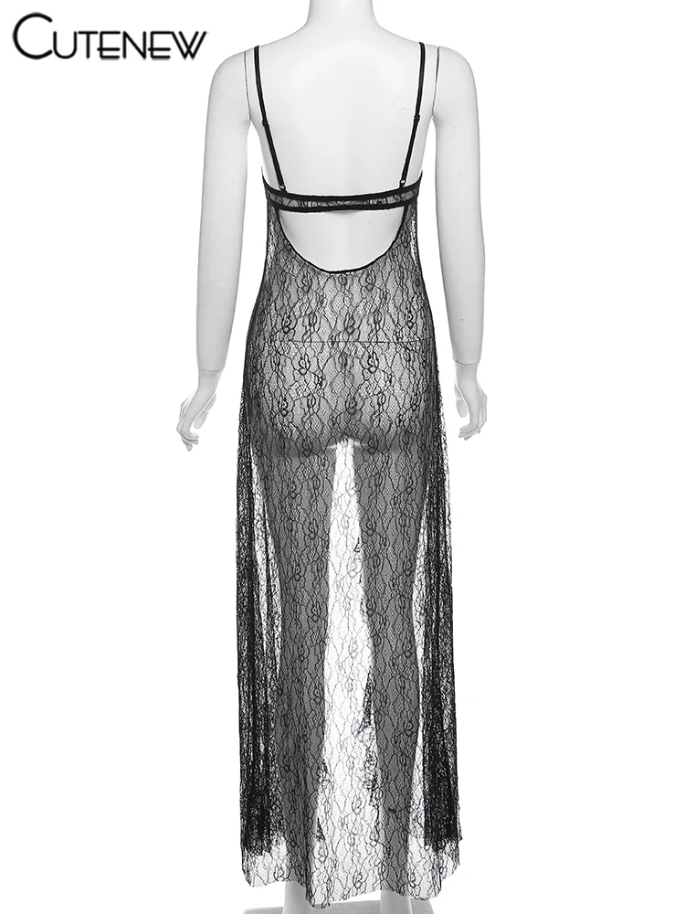 Sexy Suspender Sexy Patchwork Tank Top Women's Summer Camisole Sleeveless Slim Lace Long Vest Casual Lady Streetwear New
