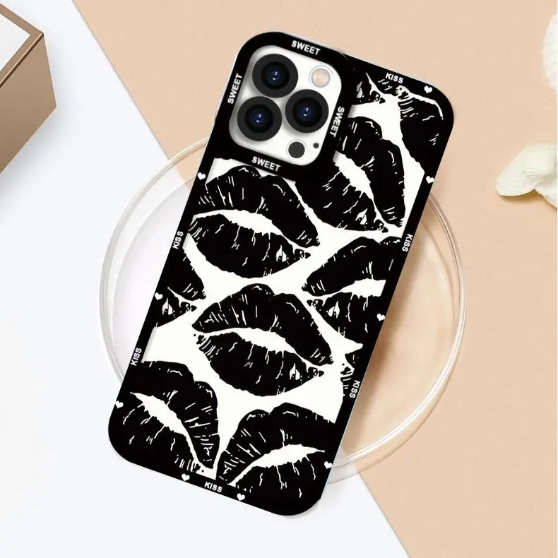 Lip Pattern TPU Phone Case Cover - Stylish Protective Shell