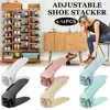 6-14Pcs Shoe Slots Organizer, Adjustable Shoe Support Rack, Double Layer Stack Shoe Holder, Shoe Stacker for Closet Organization 1