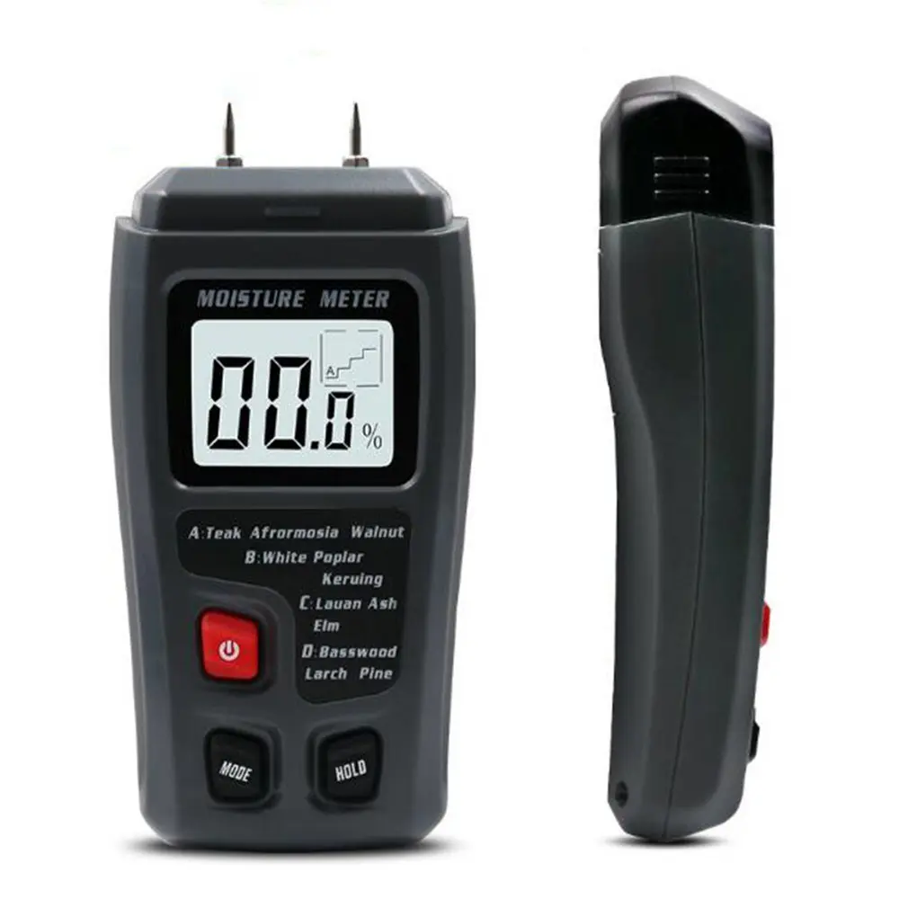 

New EMT01 0-99.9% Two Pins Digital Wood Moisture Meter Wood Humidity Tester Hygrometer Timber Damp Detector Large LCD Display