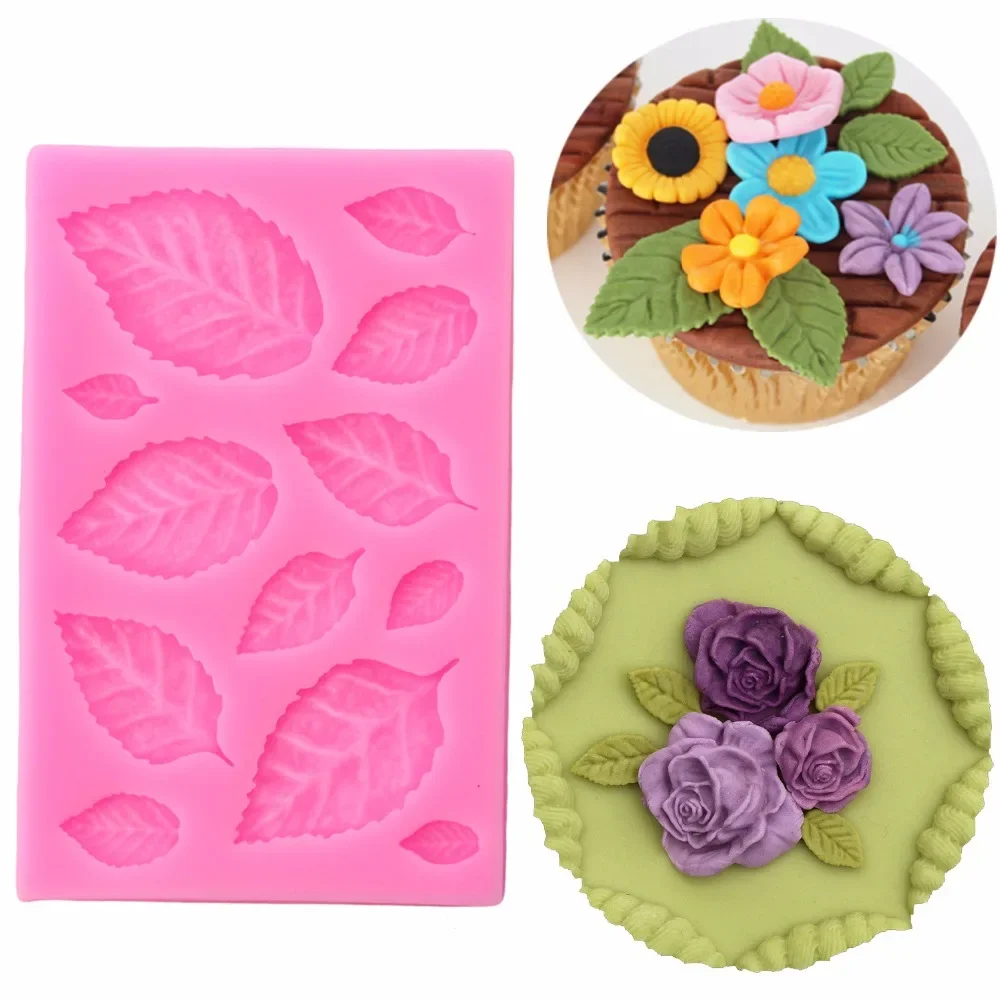 

1 piece Leaf Silicone Mold Leaves Fondant Molds Cake Decorating Tools Cupcake Candy Chocolate Gumpaste Mould Kitchen Baking Mold