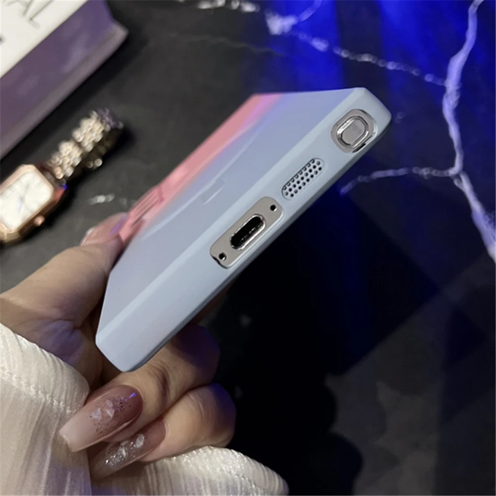 Gradient Colorful Magnetic Wireless Charging Soft Silicone Phone Case