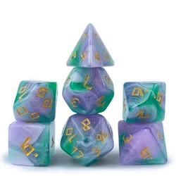 Vibrant 7 - Piece Acrylic Polyhedral Dice Set (PURPLE)
