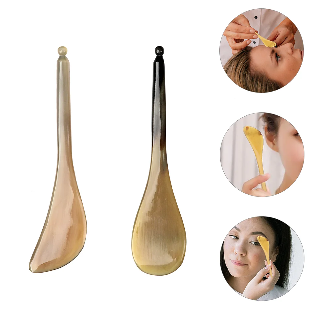 

2 Pcs Multipurpose Acupuncture Pen Guasha Scraping Massage Tool Horns Manual Point