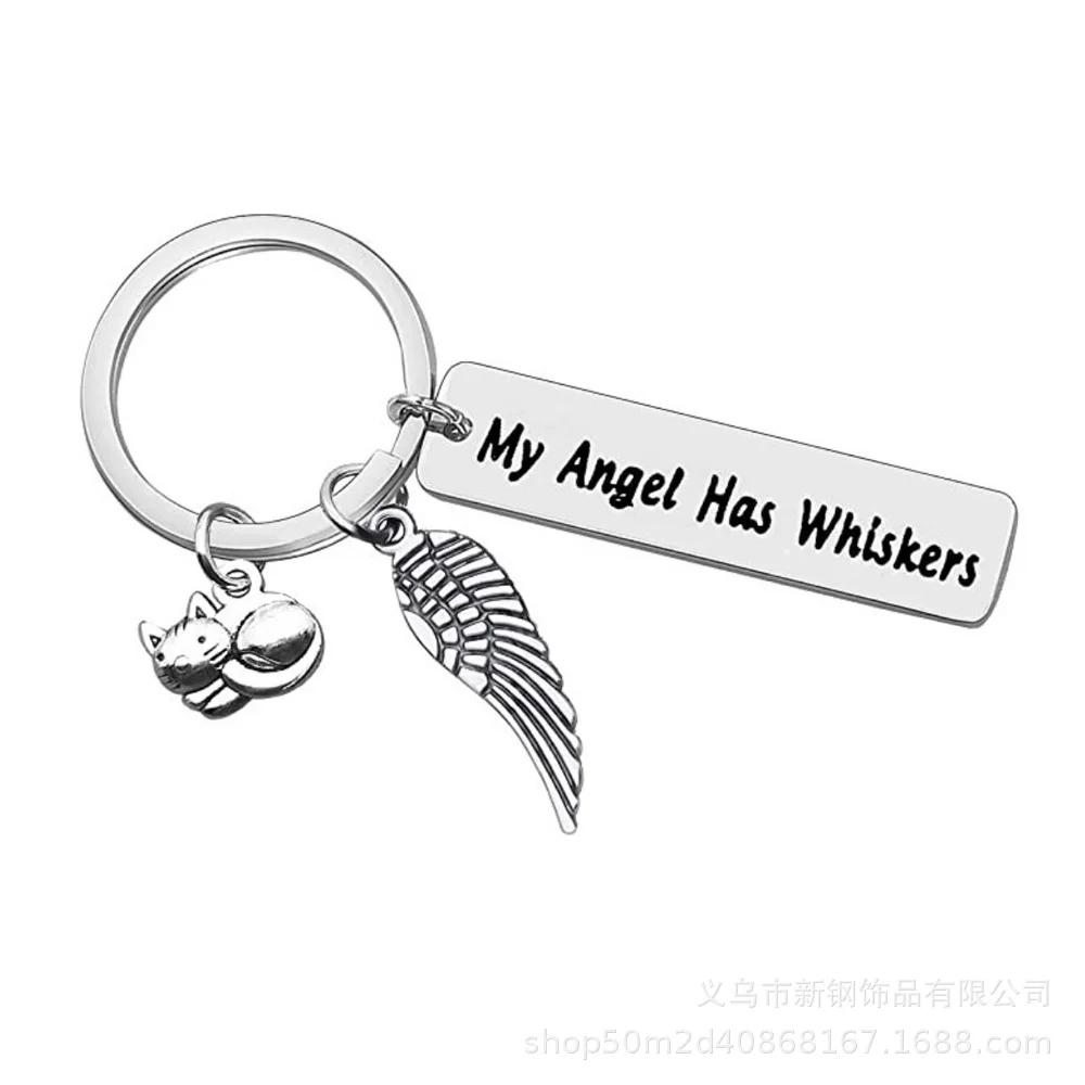 Pet Memorial Keychain Gifts My Angel Has Whiskers Pet Loss Jewelry Pet memorial keychain gifts my angel has whiskers pet loss jewelry