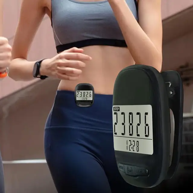 Step Counter For Walking Digital LCD Display Walking Pedometer Step Counter With Clock Function Step Counters For Seniors 3