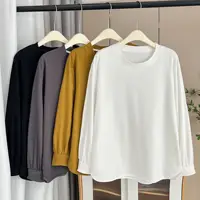 Plus Size Casual Shirt Long Sleeve Casual Sweatshirt for Heavy Women Spring Autumn Cotton T-Shirt Top Comfortable plus Size