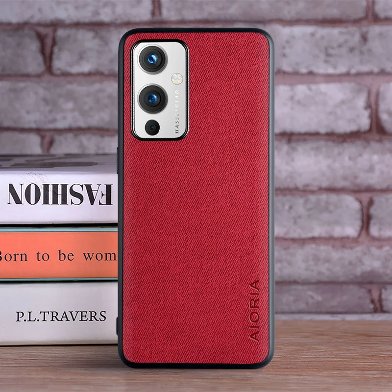 Luxury Textile Leather Skin Soft TPU Hard Phone Cover