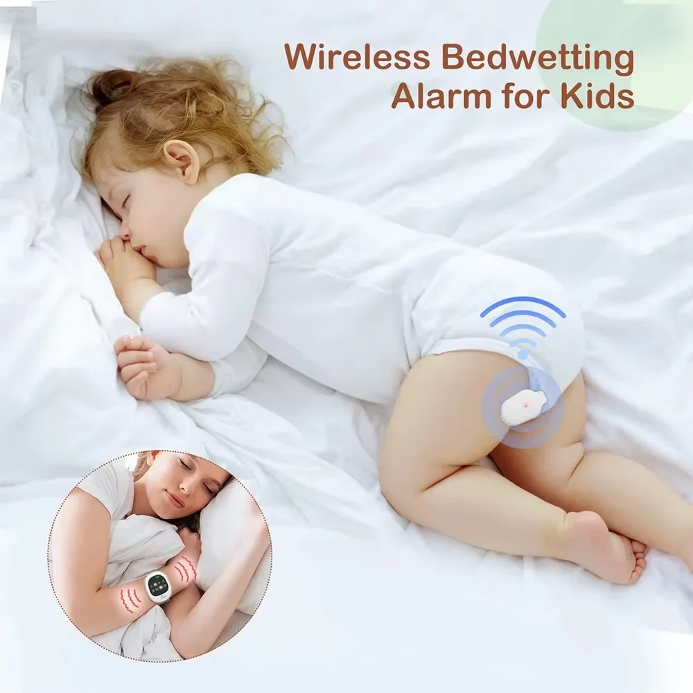 40M Wireless Bedwetting Alarm Adults Elder Potty Training Sensor Enuresis with Wristband for Kids Elder Care