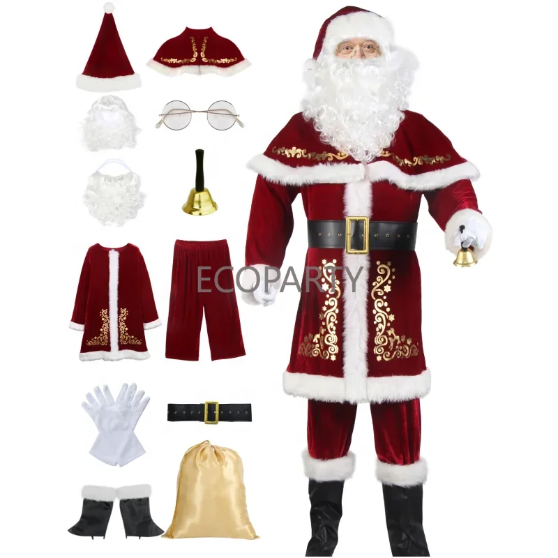 Papa Traje De Santa Adulto Disfraces Navideños Disfraz Santa Claus Disfraces Traje Papa Noel Adulto  Traje Disfraz Papá Noel M-6XL
