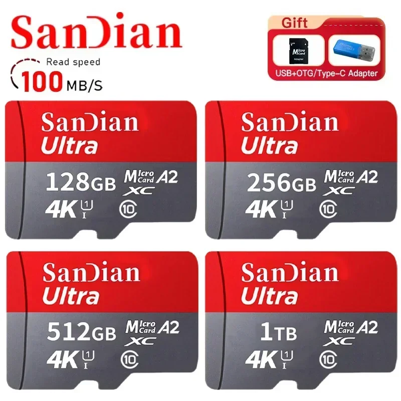 Micro SD Card 1TB Original 128GB 256GB 512GB Flash Class 10 For Phone/Cameras/tablet/Drone