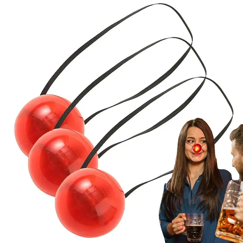 

Red Clown Nose Cosplay Noses Costume Party Dress Up Flashing Lighted Nose Costume Accessories For Halloween Christmas party