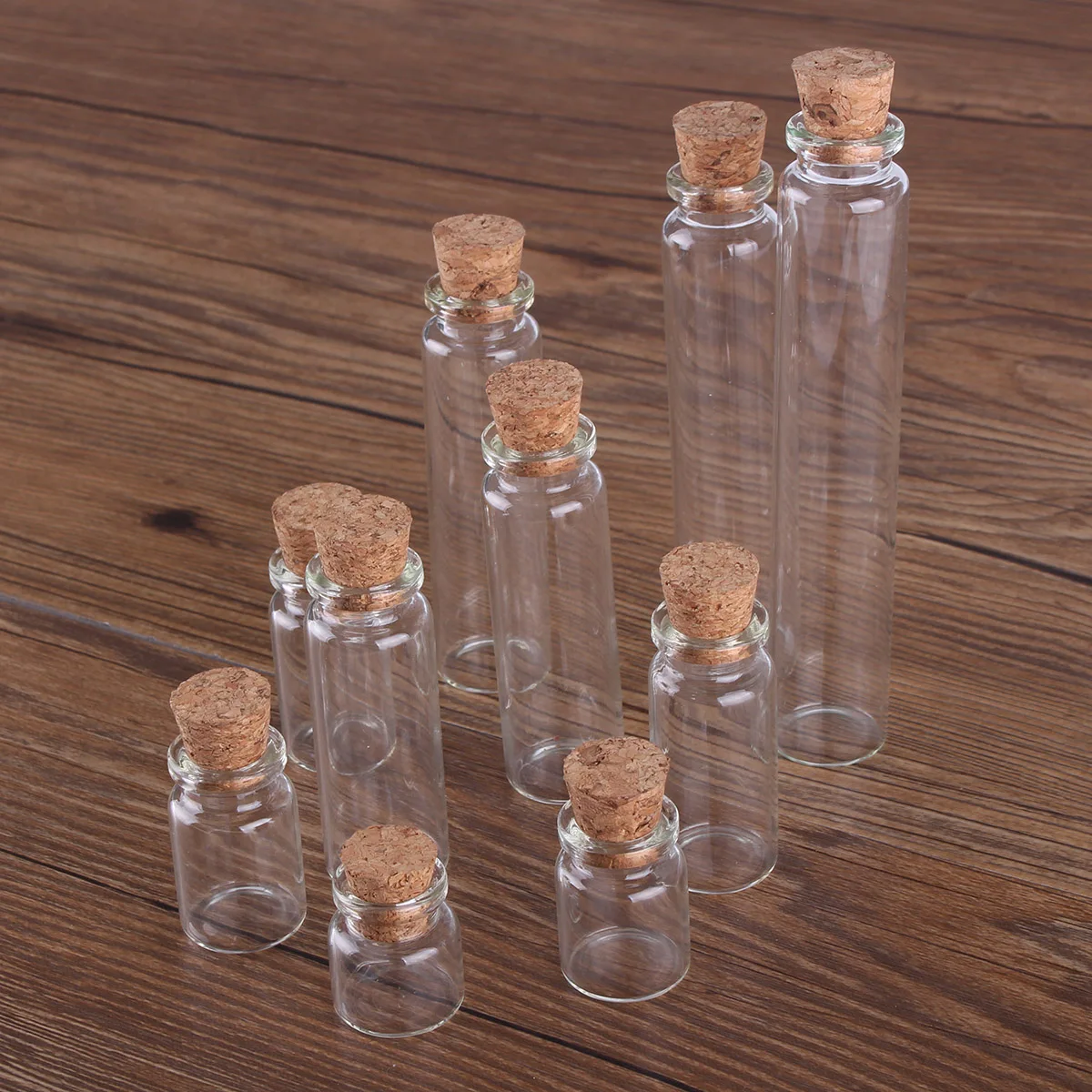 Glass Bottles 50pcs/100pcs 4ml/5/6/7/8/10/12/14/15/18/20/25/30ml Tiny Glass Bottles with Cork mini Glass Jars Vial for Home Decoration Crafts