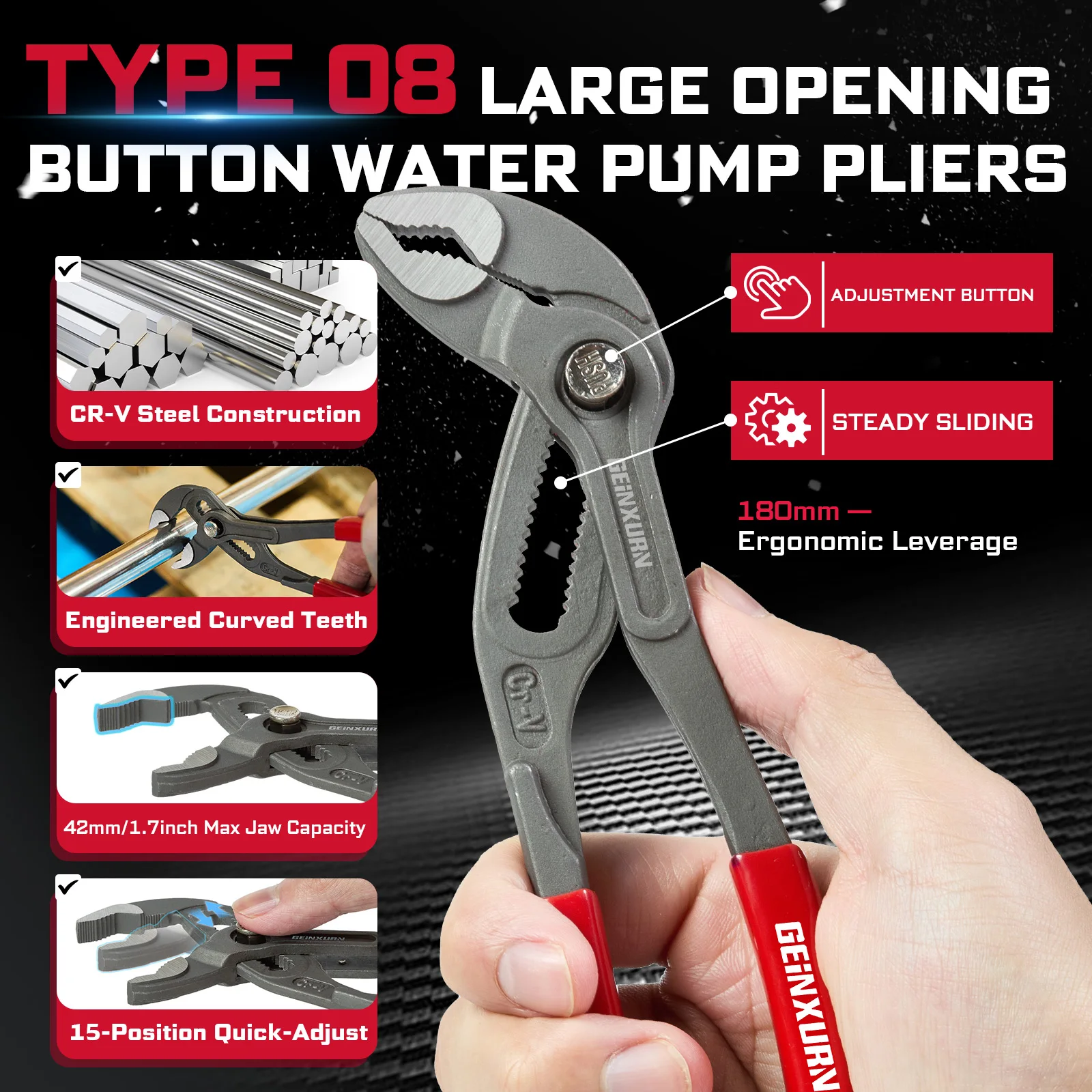 مجموعة أدوات Geinxurn 39 قطعة معبأة مع كماشة مضخة...