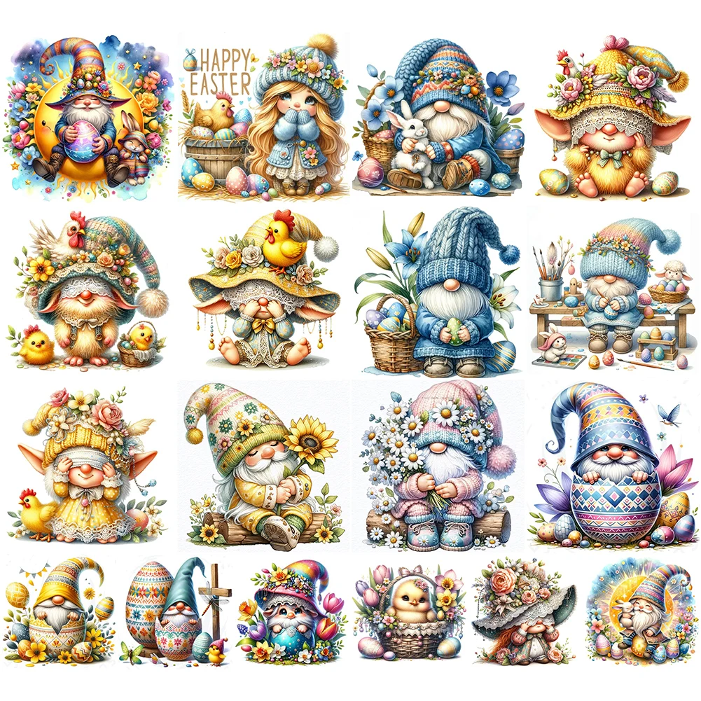 5D DIY Full Round Drill Diamond Painting 30*30CM Easter Gnome Egg Kit Home Decoration Art Craft Mosaic Painting