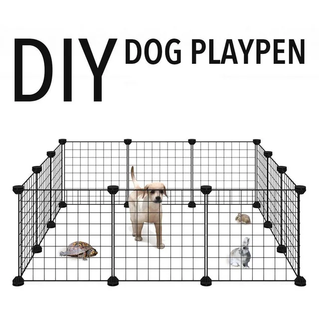 DIY Pet Playpen Wire Rabbit Cage for Kitten, Crate Cave Multi-functional Sleeping Playing Kennel, Chinchillas, & Small Animals 6