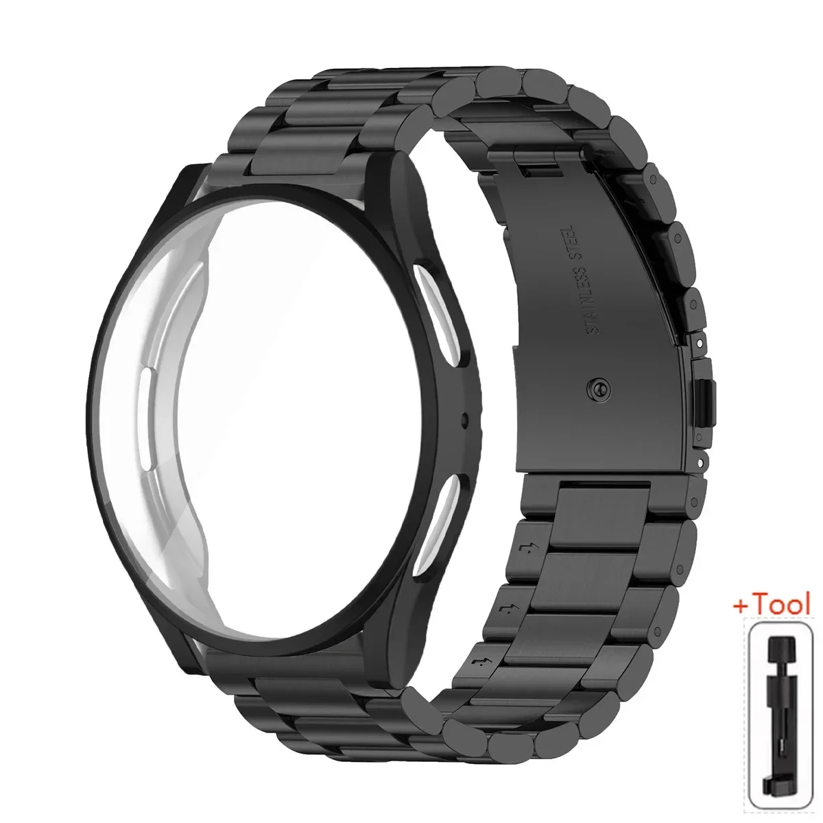 Stainless Steel Bracelet with Metal Strap and TPU Cover