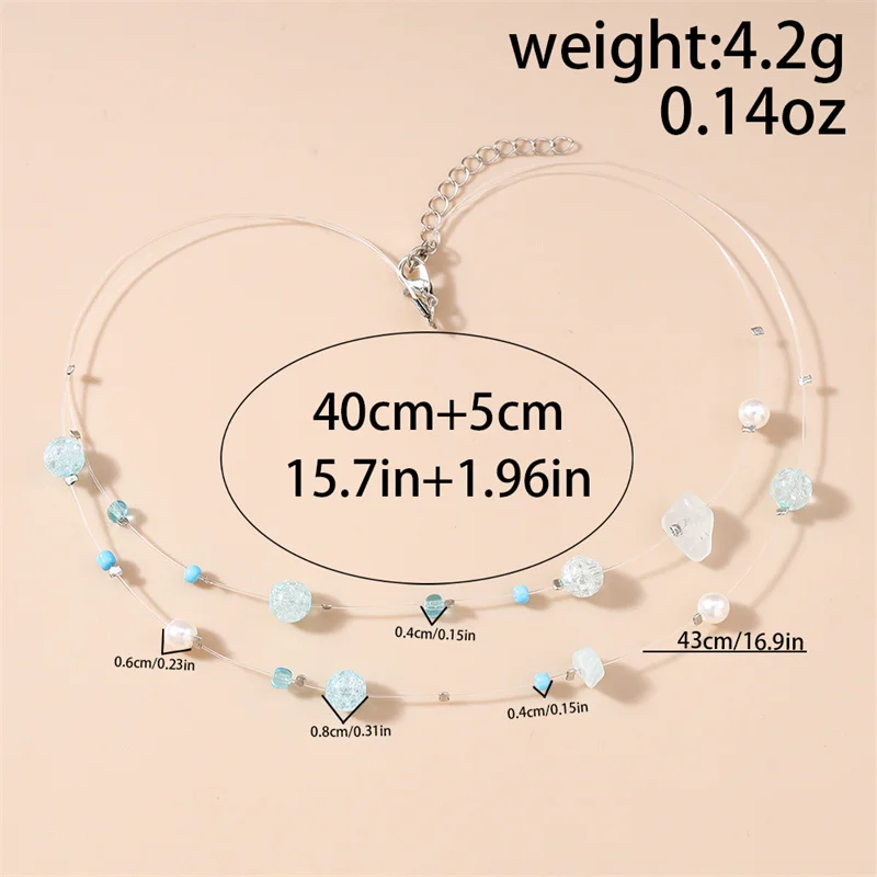 Süße Y2K-Perlen-Halskette für Frauen und Mädchen, koreanischer Stil, niedliche mehrschichtige Schlüsselbeinketten, Geburtstag, Urlaub, Schmuck, Geschenke – Detail 5