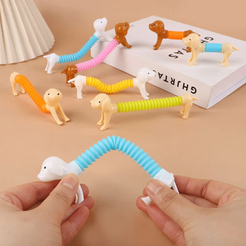12-36Pcs Stretchable Dog Toy Kids Birthday Party Favors Pinata Filler School Rewards Telescoping Animal Sensory Squeeze​ Pet Toy