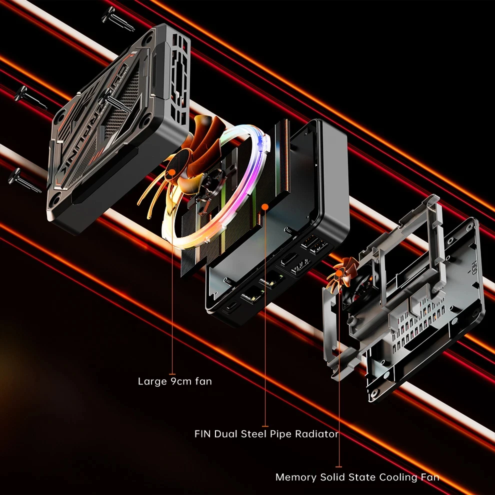 Helorpc herní mini PC AMD ryzen R7-7840HS radeon 780M grafika DDR5 M.2 NVME podpora win10/11 systém  úřad ploše počítač